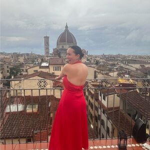 Elegant Red Strapless Dress- bought in Rome, Italy, worn once